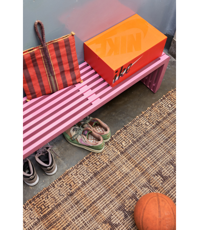 HKLIVING Bank slatted bench hot pink L