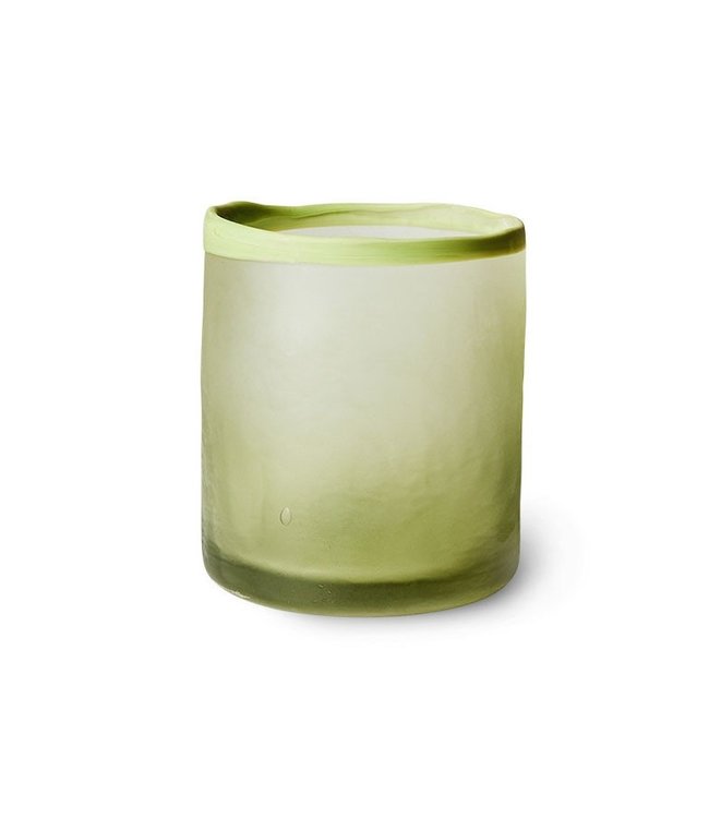 HKliving Waxinehouder glass tea light holder olive