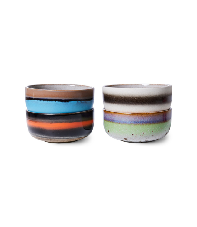 HKliving Kom 70s ceramics dessert bowls freak out (set of 4)