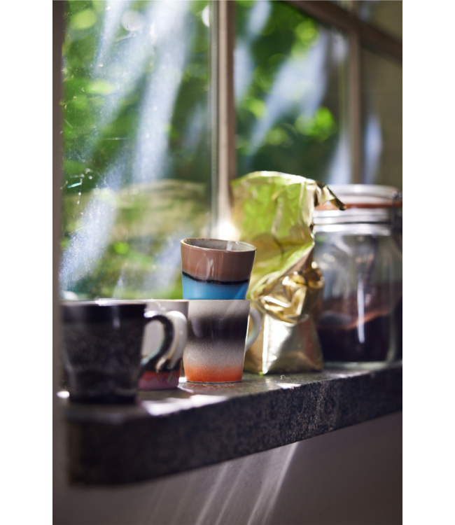 HKLIVING Mok 70s ceramics espresso mugs funky (set of 4)