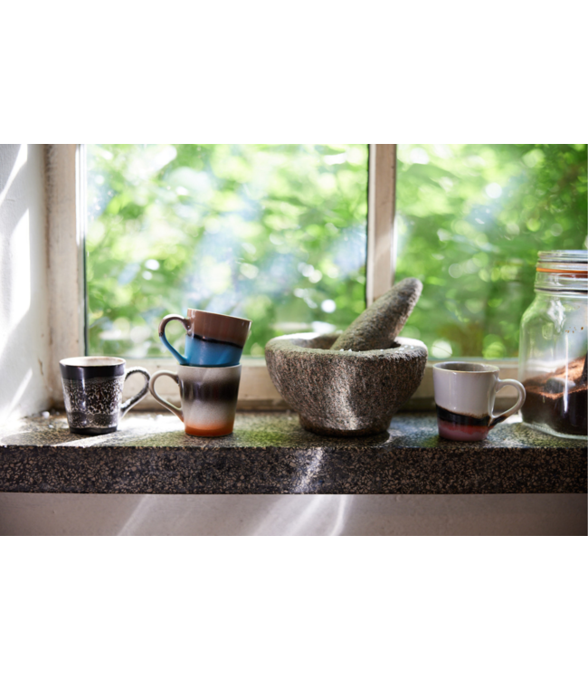 HKLIVING Mok 70s ceramics espresso mugs funky (set of 4)