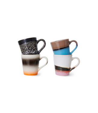 HKliving Mok 70's ceramics espresso mugs funky (set of 4)