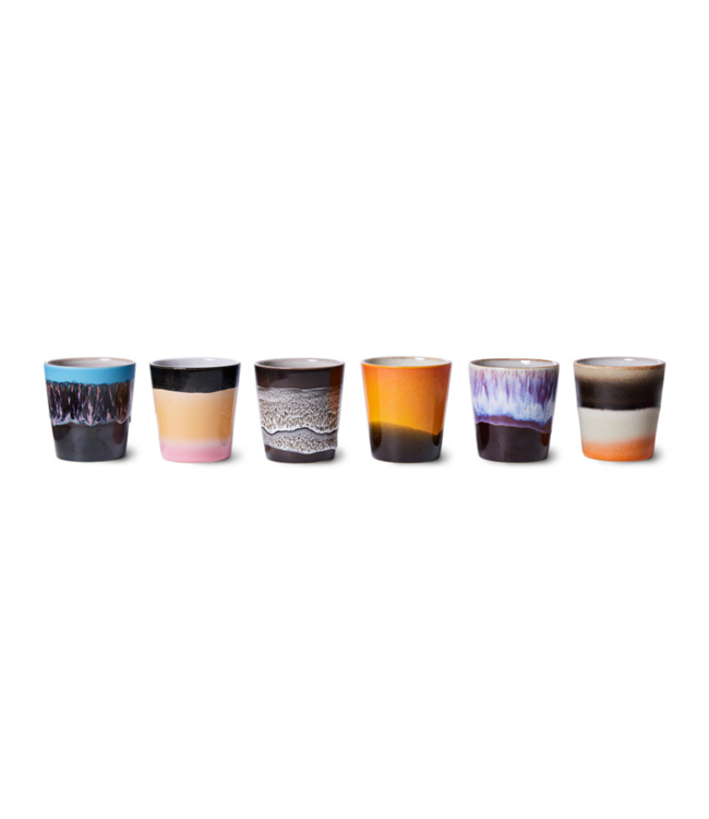 HKLIVING Mok 70s ceramics coffee mugs  rock with you (set of 6)