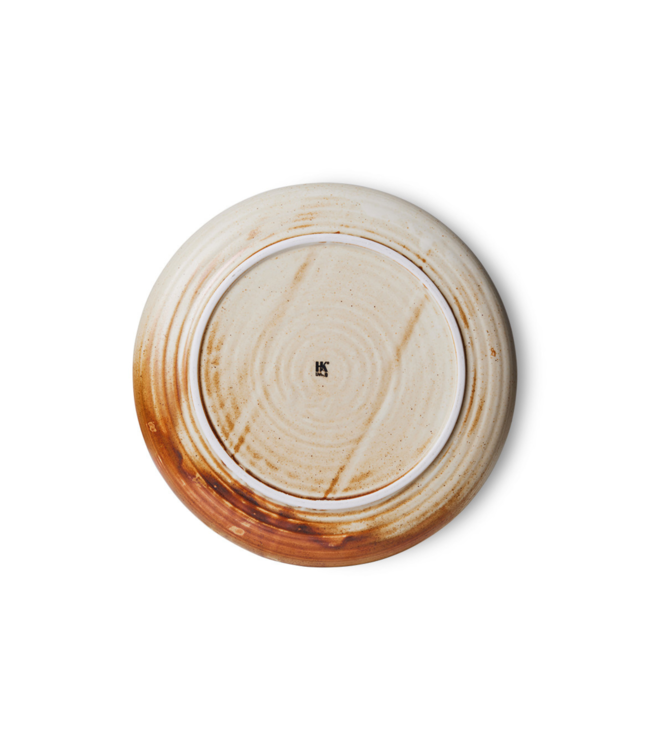 HKLIVING Bord chef ceramics side plate rustic cream brown