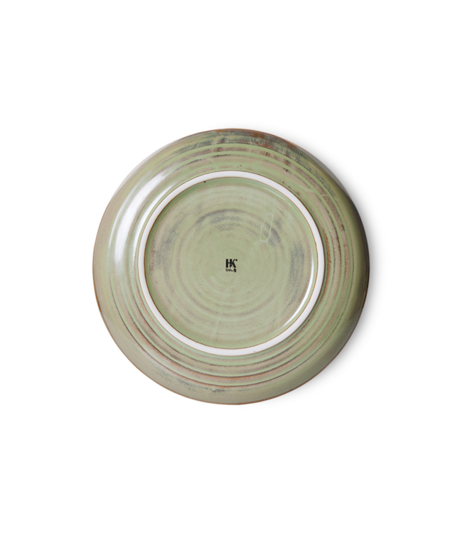 HKLIVING Bord chef ceramics side plate rustic moss green