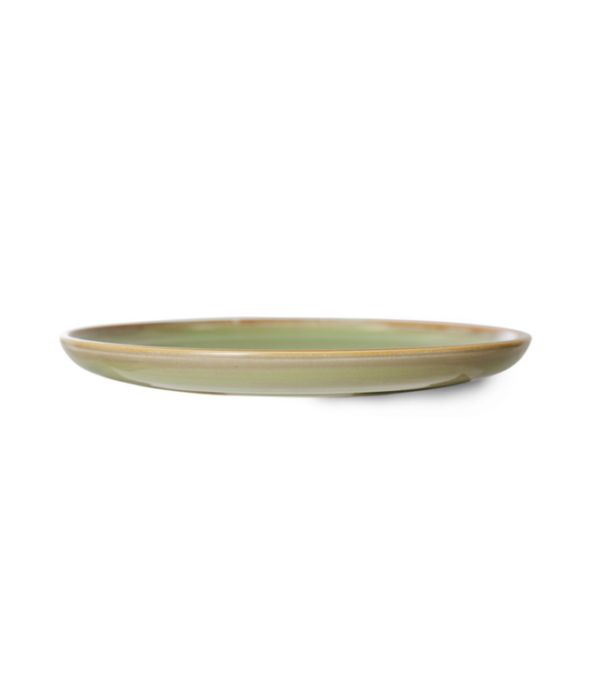 HKLIVING Bord chef ceramics side plate rustic moss green