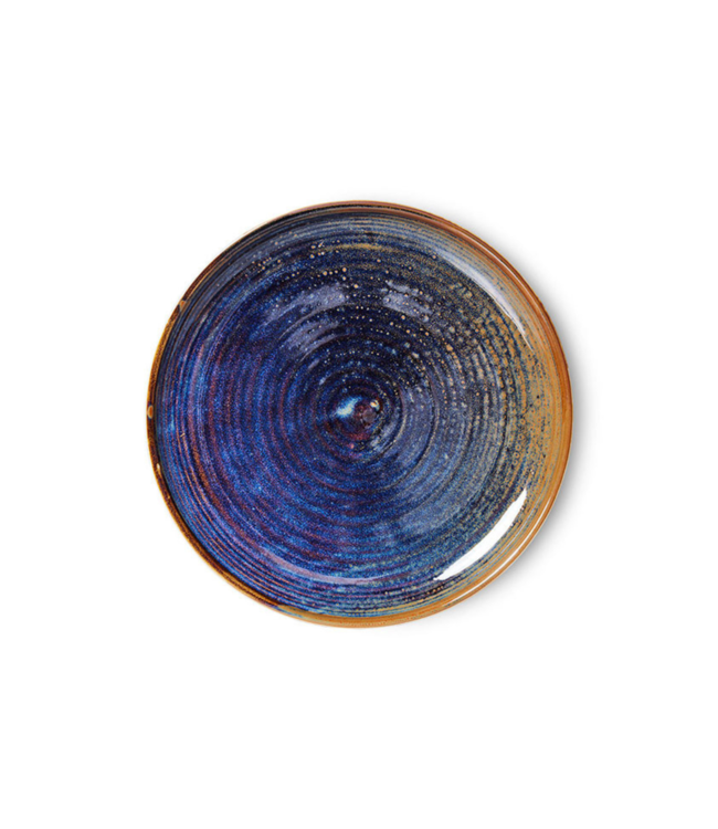 HKliving Bord chef ceramics side plate rustic blue