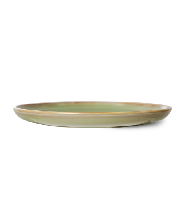 HKLIVING Bord chef ceramics dinner plate moss green