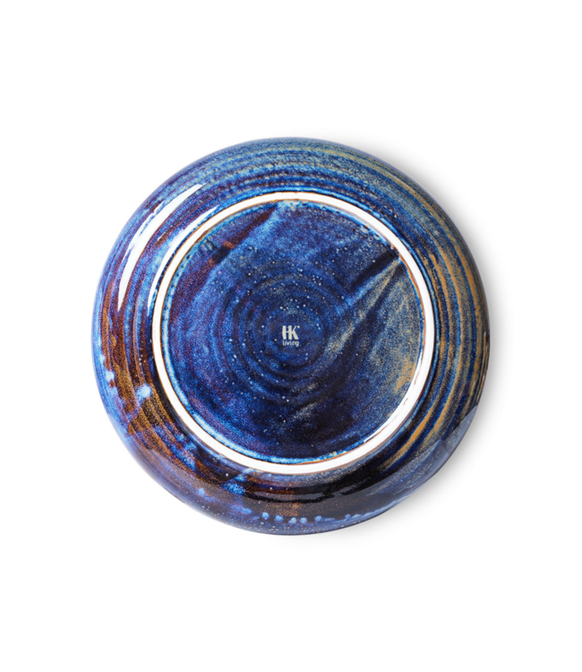 HKLIVING Bord chef ceramics dinner plate rustic blue