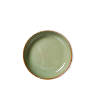 HKliving Bord chef ceramics deep plate M rustic moss green