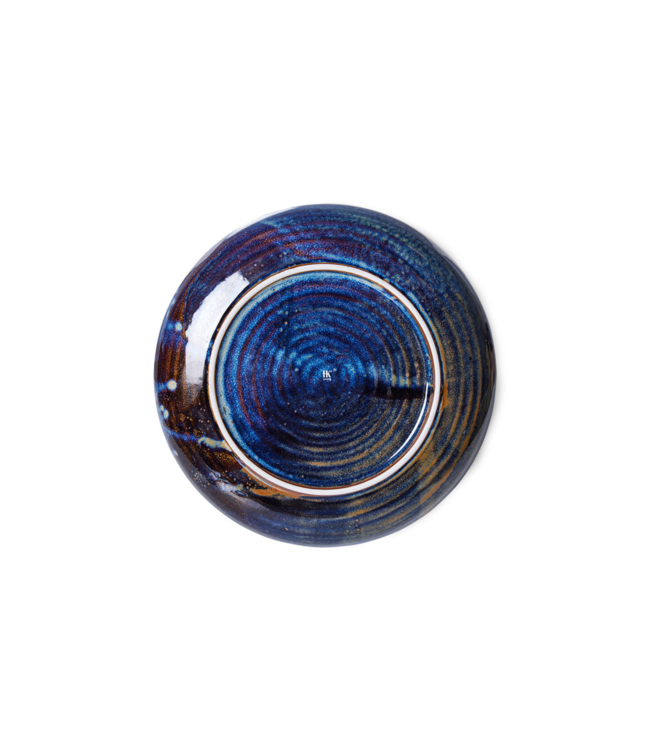 HKLIVING Bord chef ceramics deep plate M rustic blue