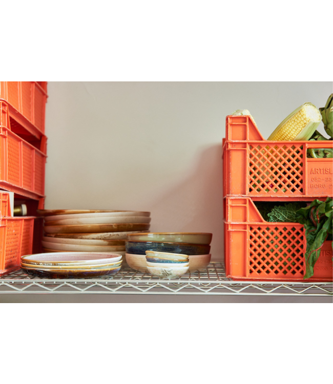 HKLIVING Bord chef ceramics deep plate L rustic cream brown