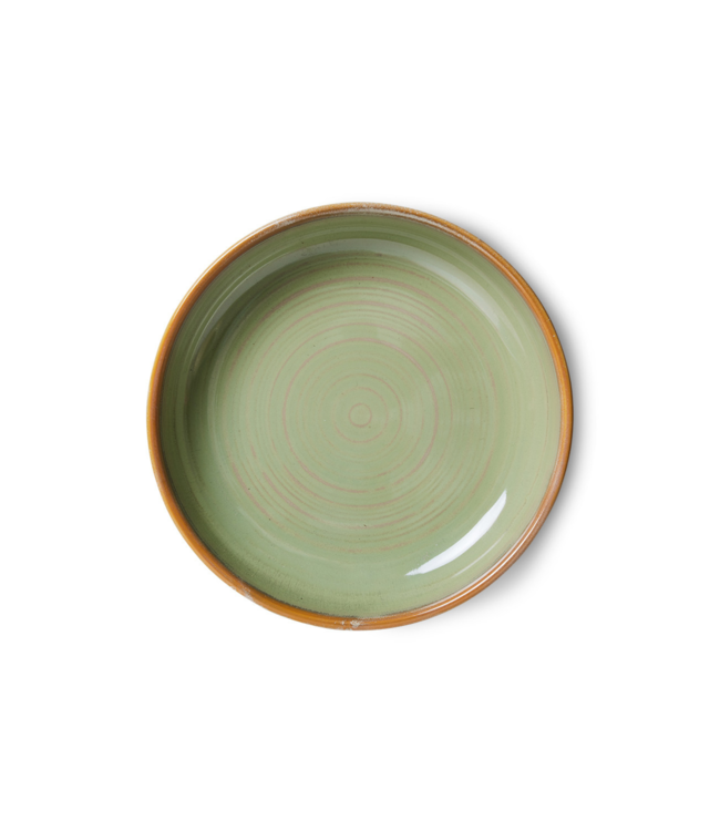 HKLIVING Diep bord L chef ceramics deep plate  rustic moss green