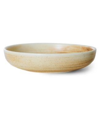 HKLIVING Bord chef ceramics deep plate L rustic cream brown
