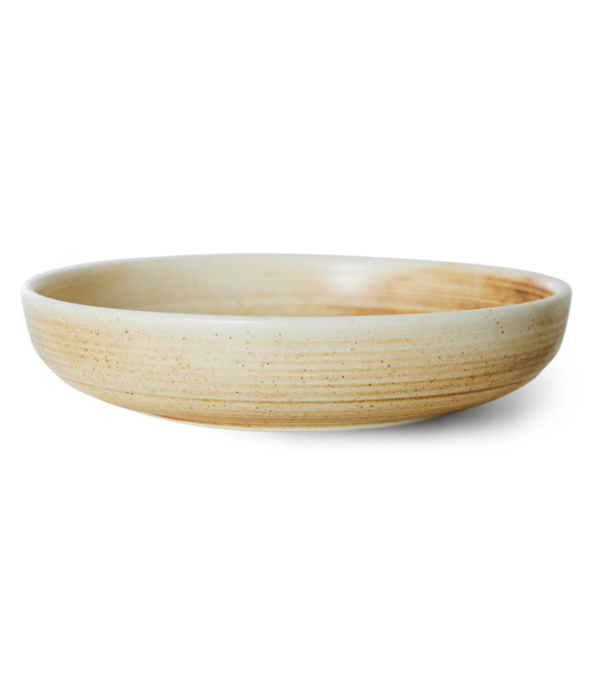 HKLIVING Bord chef ceramics deep plate L rustic cream brown