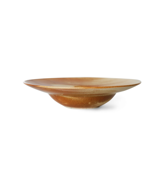 HKLIVING Bord chef ceramics pasta plate rustic cream brown