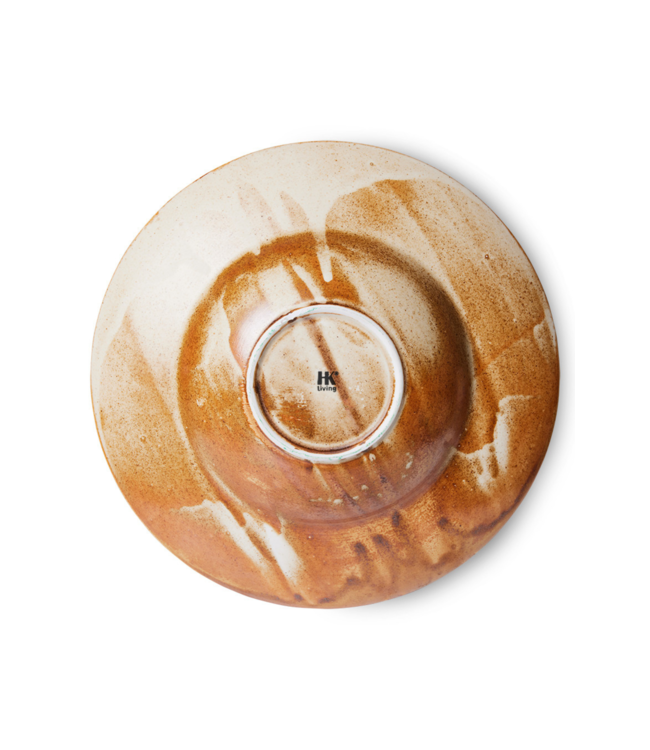 HKLIVING Bord chef ceramics pasta plate rustic cream brown