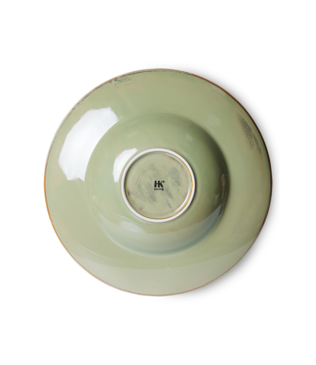 HKLIVING Pastabord chef ceramics pasta plate rustic moss green