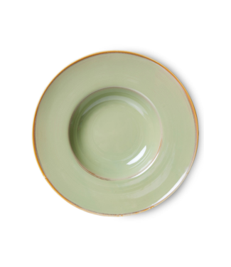 HKLIVING Pastabord chef ceramics pasta plate rustic moss green