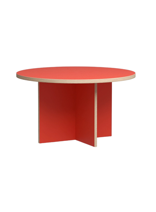 Eettafel dining table orange round 130cm