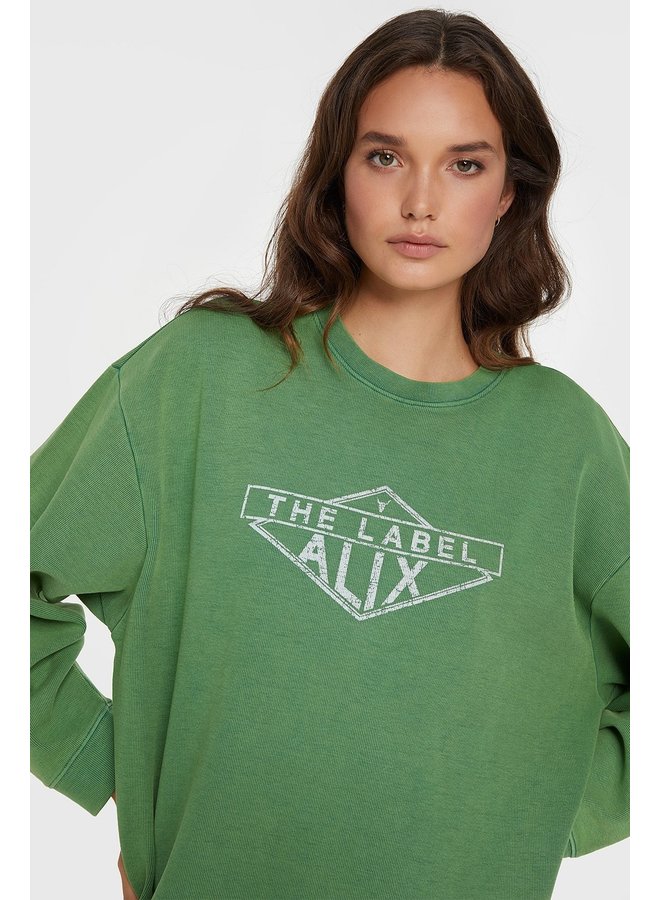 Trui ladies knitted vintage logo sweater groen