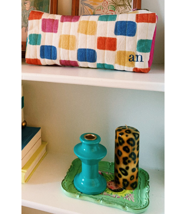 Anna+Nina Stompkaars large leopard print pillar candle essential