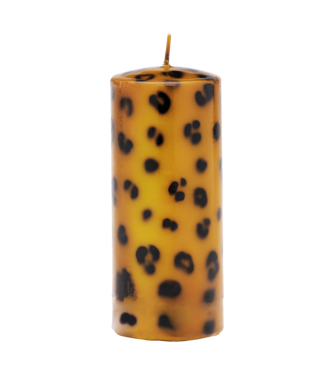 Anna+Nina Stompkaars large leopard print pillar candle essential