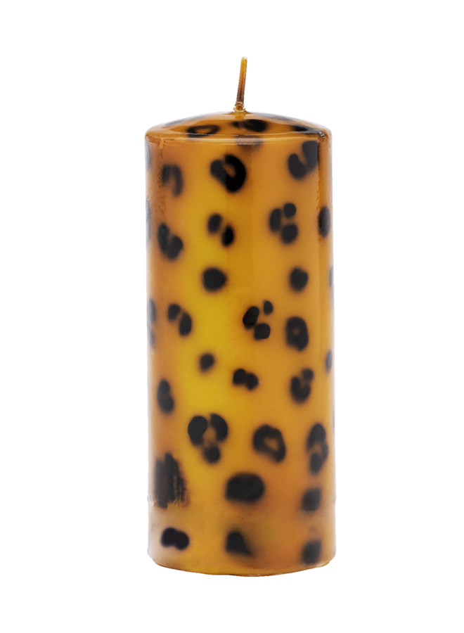 Stompkaars large leopard print pillar candle