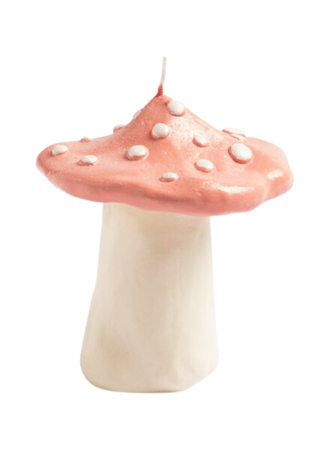 Kaars mushroom dots pink