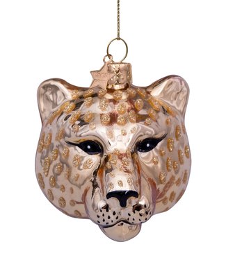 Vondels Ornament glass shiny gold panther head