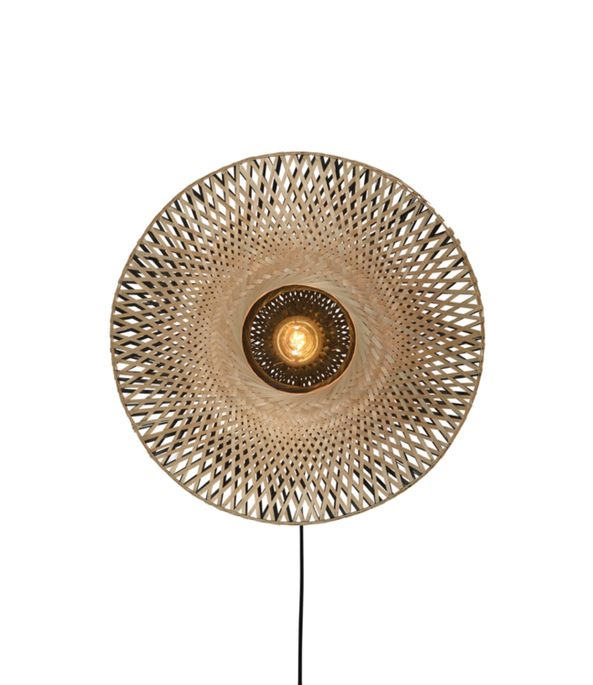 Vermindering waterbestendig Verwijdering Wandlamp Kalimantan bamboo plat S - 2 delig - kklup