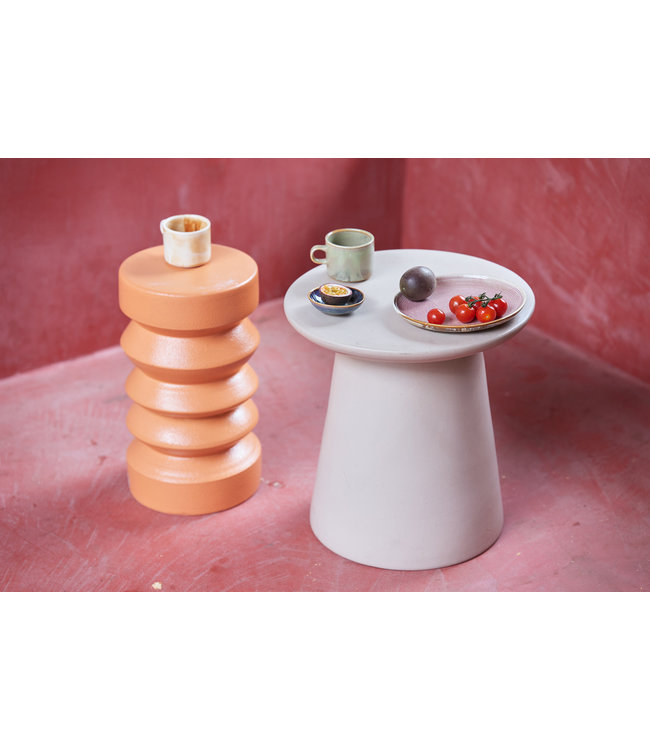 HKLIVING Mok en schotel chef ceramics rustic cream/brown