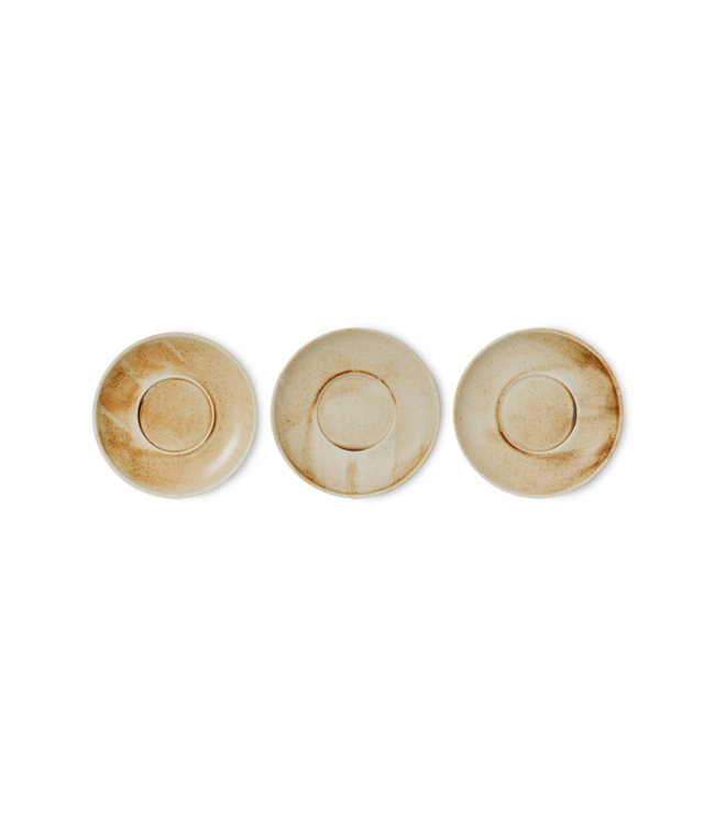 HKLIVING Mok en schotel chef ceramics rustic cream/brown