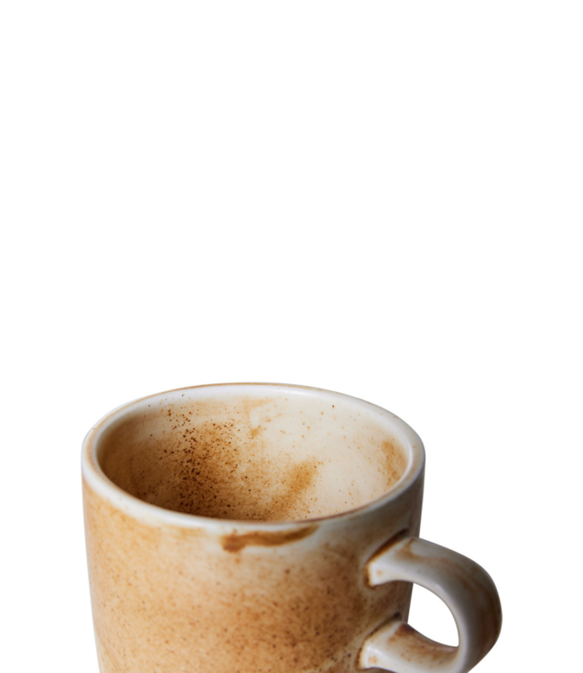 HKLIVING Kop en schotel chef ceramics rustic cream/brown