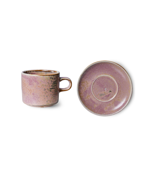 HKLIVING Kop en schotel chef ceramics rustic pink