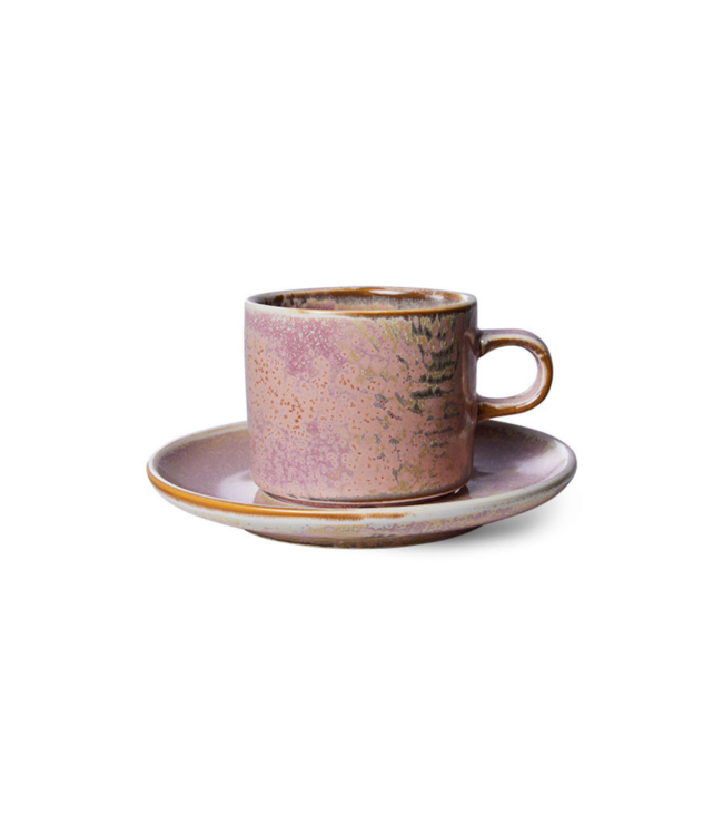 HKliving Mok en schotel chef ceramics rustic pink