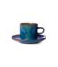 HKLIVING Kop en schotel chef ceramics rustic blue