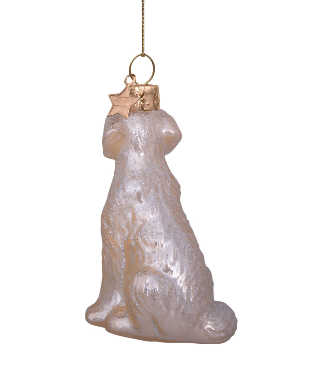 Vondels Ornament glass champagne opal golden retriever
