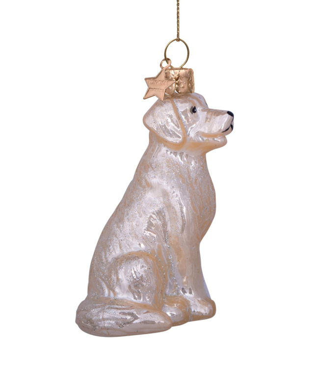Vondels Ornament glass champagne opal golden retriever