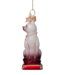 Vondels Ornament glass siamese cat w/red cushion