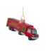 Vondels Ornament glass red truck w/merry christmas