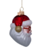 Vondels Ornament glass red santa w/heart glasses