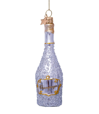 Vondels Ornament glass silver/gold champagne bottle