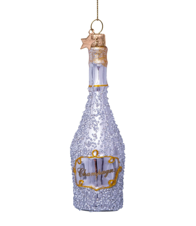 Vondels Ornament glass silver/gold champagne bottle