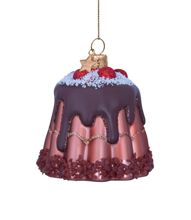 Vondels Ornament glass chocolate pudding w/cherries