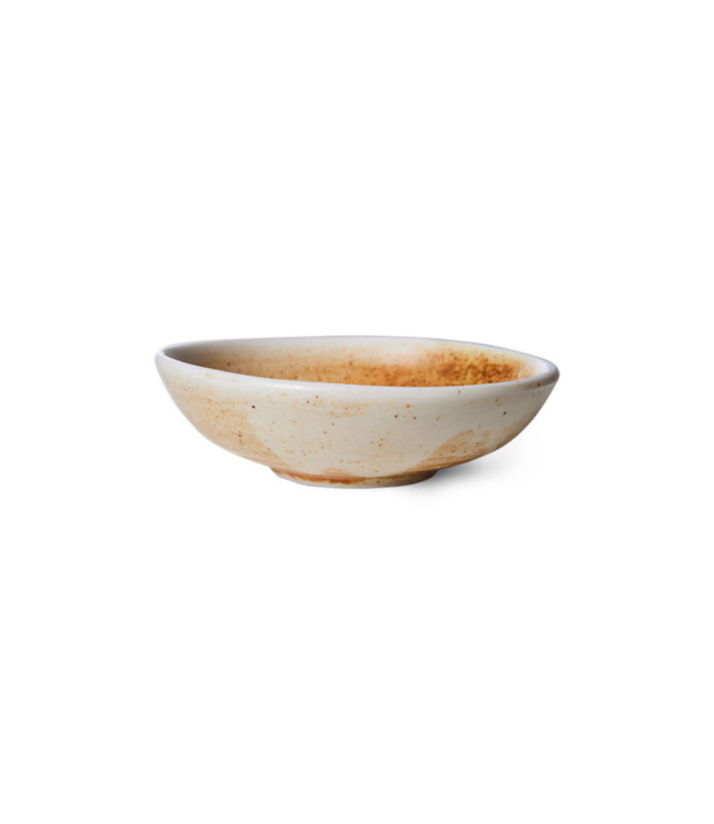 HKliving Kom chef ceramics small dish rustic cream/brown