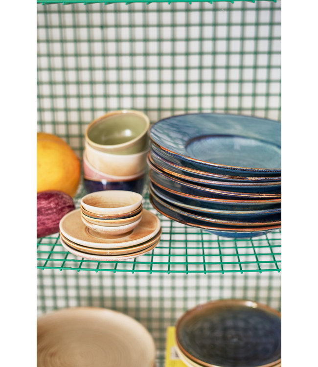 HKLIVING Kom chef ceramics small dish rustic blue