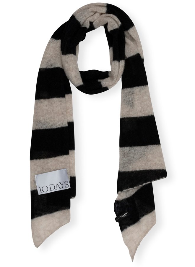 Sjaal scarf knit stripe liver