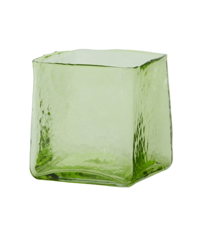 Kklup Home Selection Waxinehouder 12x12x12,5 cm glas Julia gras groen