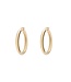 Anna+Nina Oorbellen Round Plain Hoop Earrings Gold Plated essential